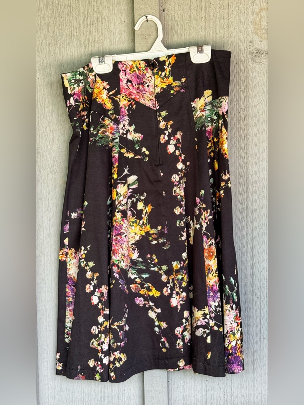 Anne Fontaine Black Pink Floral Skirt with Multicolor Accents -42- 10